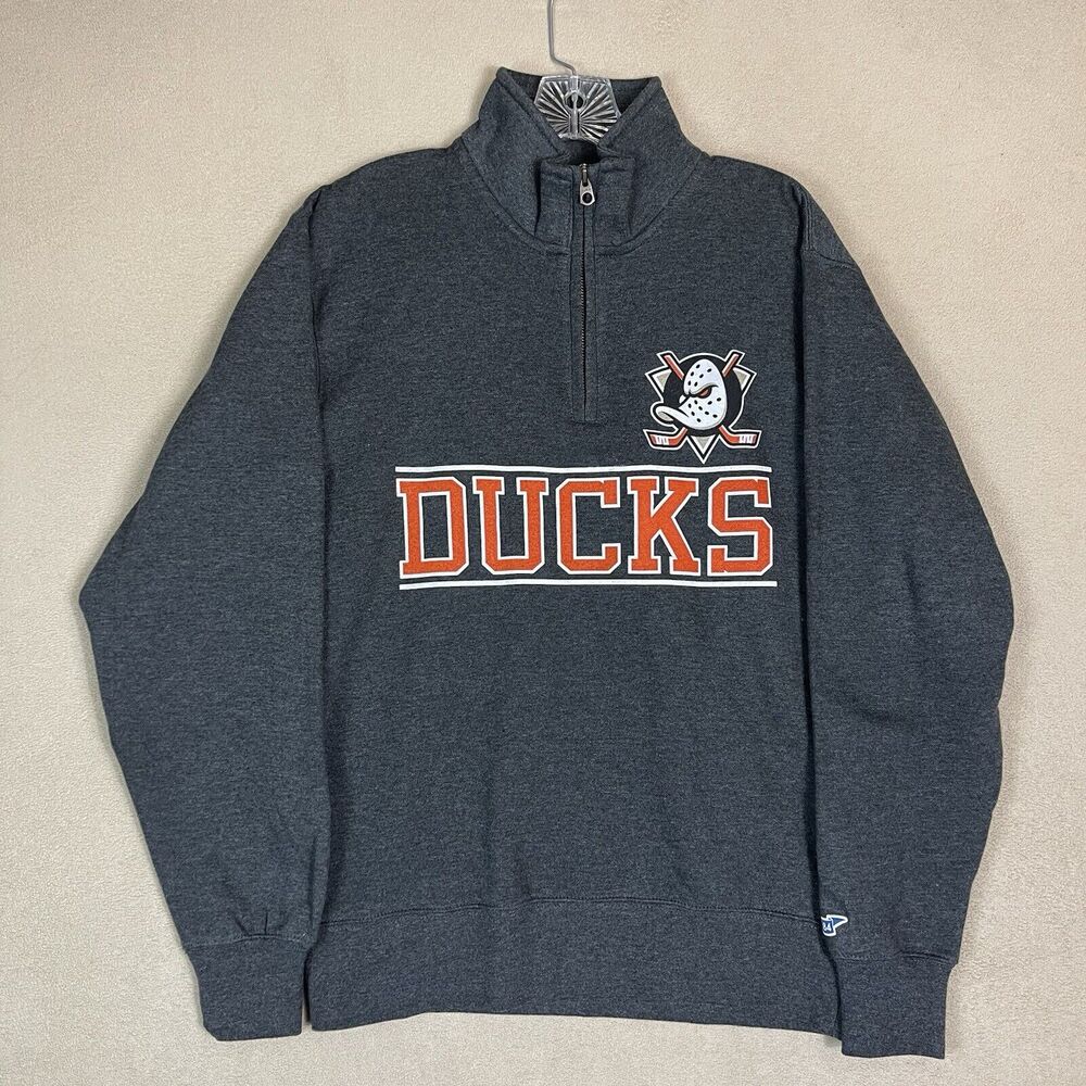 Blue84 Hoodie Mens Small Gray NHL Anaheim Ducks Hockey‎ Pullover Sweatshirt